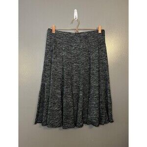 Fig & Blu Skirt Womens Medium Gray Heathered Knit A-Line Flare Pull On Midi